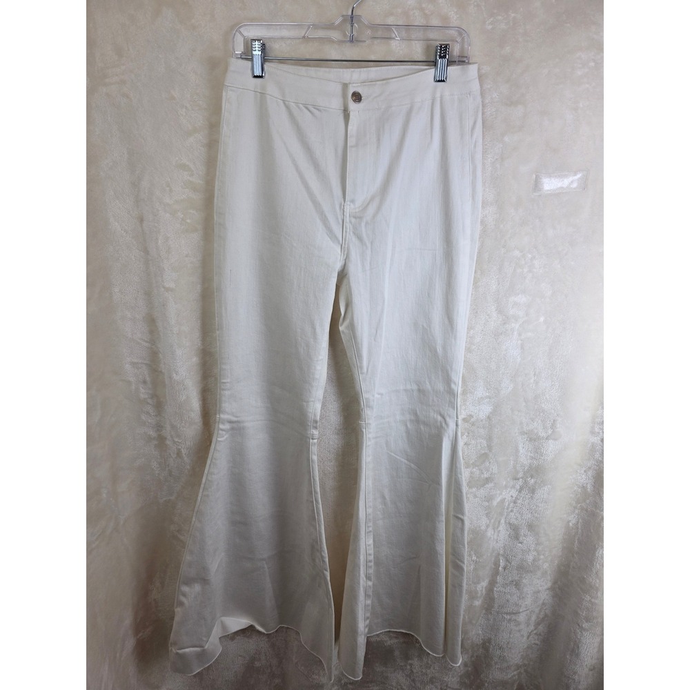 Free People Before You Collection White Flare Bell Bottom Pants High Rise P50075